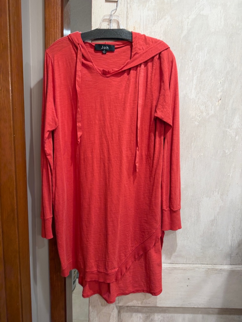 Joh Red Long-Sleeve Hooded Dress
